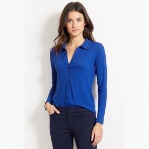 Violet & Roses Deep Blue Ribbed Long-Sleeve Bodysuit Plus Size 1X